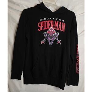 Marvel Brooklyn, New York Spiderman Hoodie Sweatshirt Youth Size XL Black